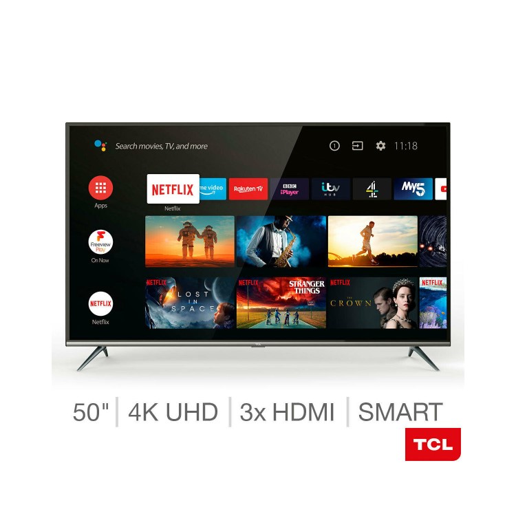 Refurbished TCL 50" 4K Ultra HD with HDR LED Freeview Play Smart TV