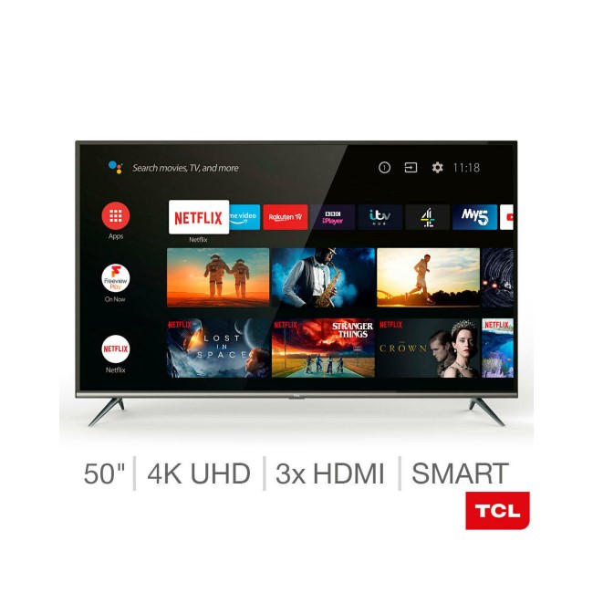 Refurbished TCL 50" 4K Ultra HD with HDR10 LED Freeview Play Smart TV