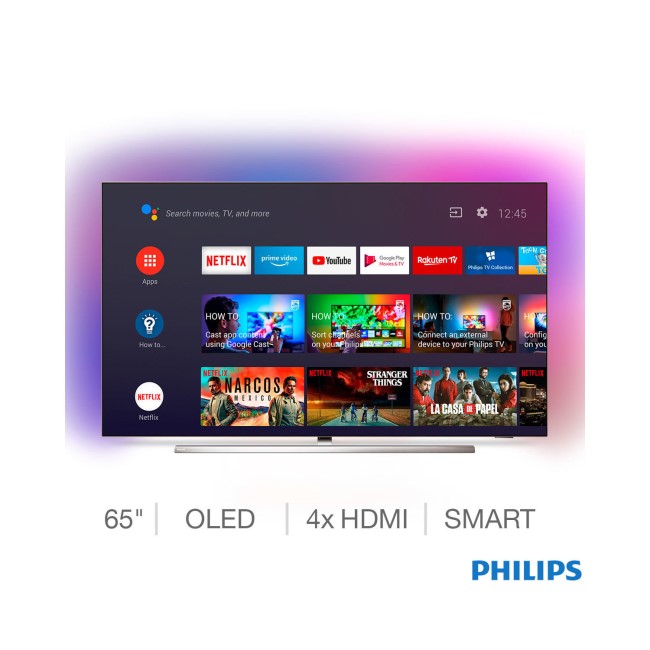GRADE A2 - Refurbished Philips 65" OLED 8 series 4K UHD OLED Android TV 