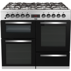 Beko 100cm Dual Fuel Range Cooker - Stainless Steel