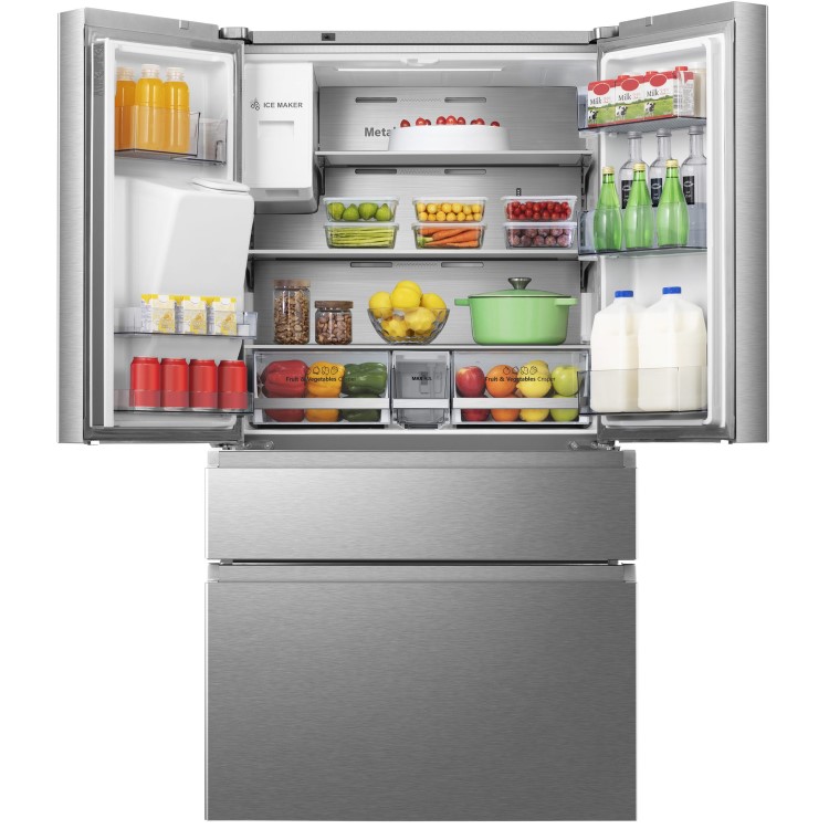 Hisense 560 Litre French Style American Fridge Freezer With Triple Zone Cooling - Stainless Steel