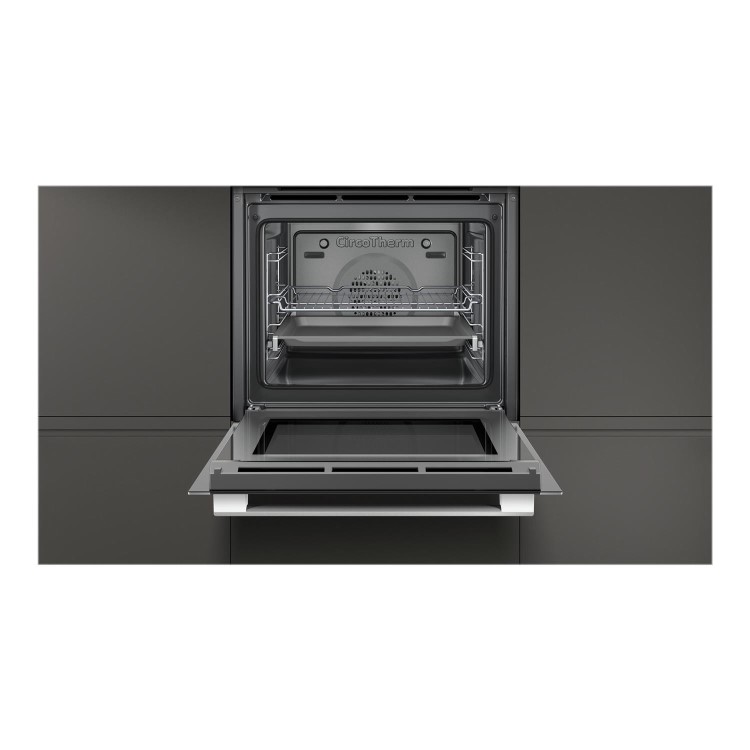 Refurbished Neff N50 B3ACE4HN0B Slide & Hide Easy Clean 60cm Single Built In Electric Oven Stainless Steel
