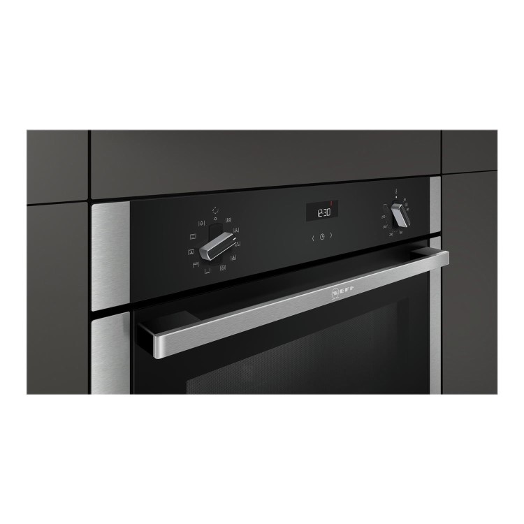 Refurbished Neff N50 B3ACE4HN0B Slide & Hide Easy Clean 60cm Single Built In Electric Oven Stainless Steel