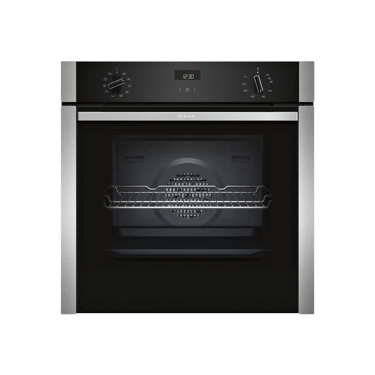 Refurbished Neff N50 B3ACE4HN0B Slide & Hide Easy Clean 60cm Single Built In Electric Oven Stainless Steel