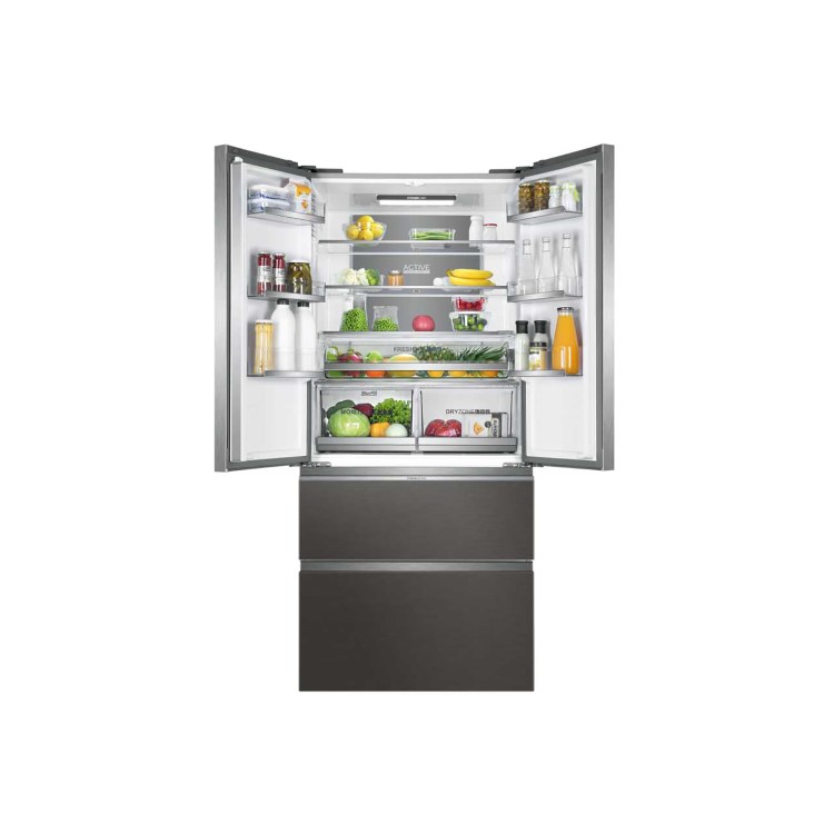 Refurbished Haier HB18FGSAAA 508 Litre American Fridge Freezer Stainless Steel