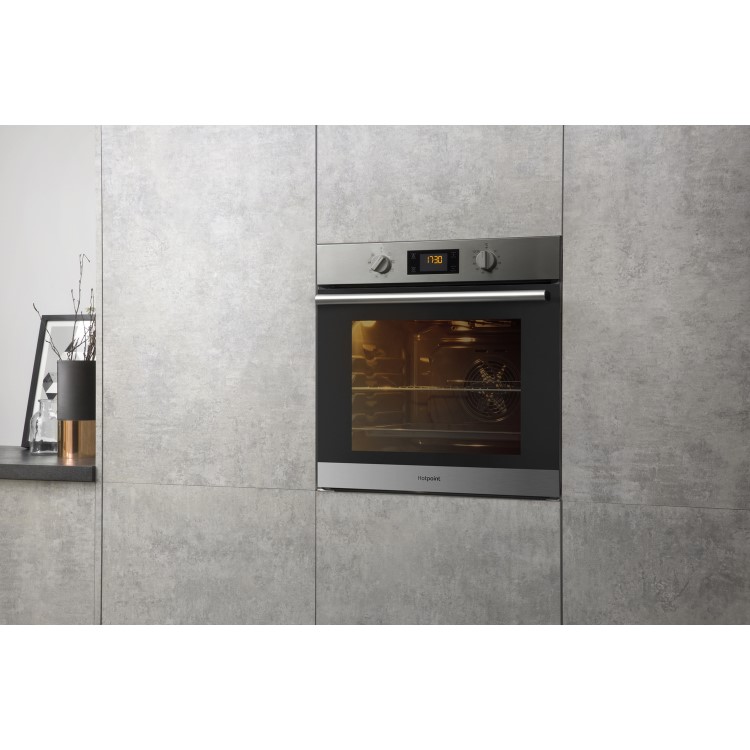 GRADE A3 - Hotpoint SA2540HIX 8 Function Electric Built-in Single Oven - Stainless Steel