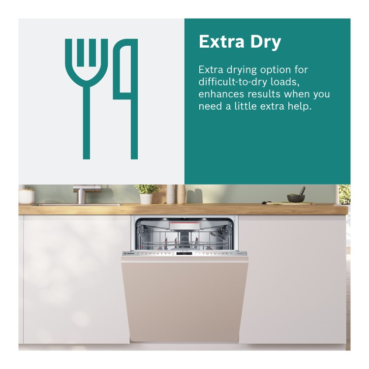 Bosch Series 2 Integrated Dishwasher - Smart Wi-Fi D-Rated Black control panel