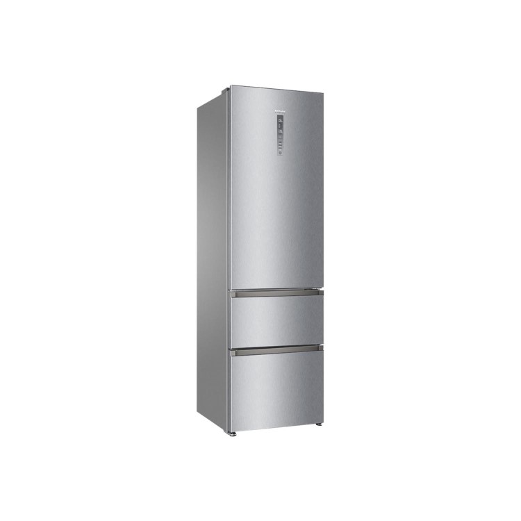 Refurbished Haier A3FE737CMJ Freestanding 350 Litre 60/40 Frost Free Fridge Freezer Stainless Steel