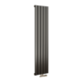 GRADE A2 - Eco Eleganza Midnight Black Vertical Flat Aluminium Middle Connection Radiator 1600x375mm Single Panel 2546 BTU