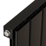GRADE A2 - Eco Eleganza Midnight Black Vertical Flat Aluminium Middle Connection Radiator 1600x375mm Single Panel 2546 BTU