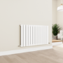 Refurbished - Eco Eleganza White Horizontal Flat Designer Aluminium Radiator 600x975mm Single Panel 2992 BTU