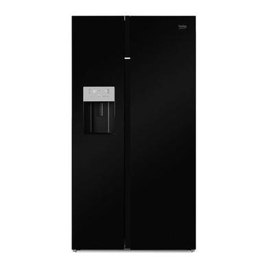 Refurbished Beko ASGN542B Freestanding 344 Litre 50/50 Frost Free American Fridge Freezer Black