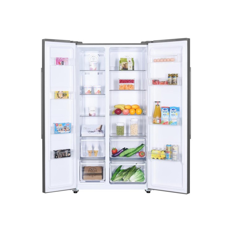 Refurbished Beko ASL1331PX Freestanding 532 Litre 50/50 Frost Free American Fridge Freezer Stainless Steel