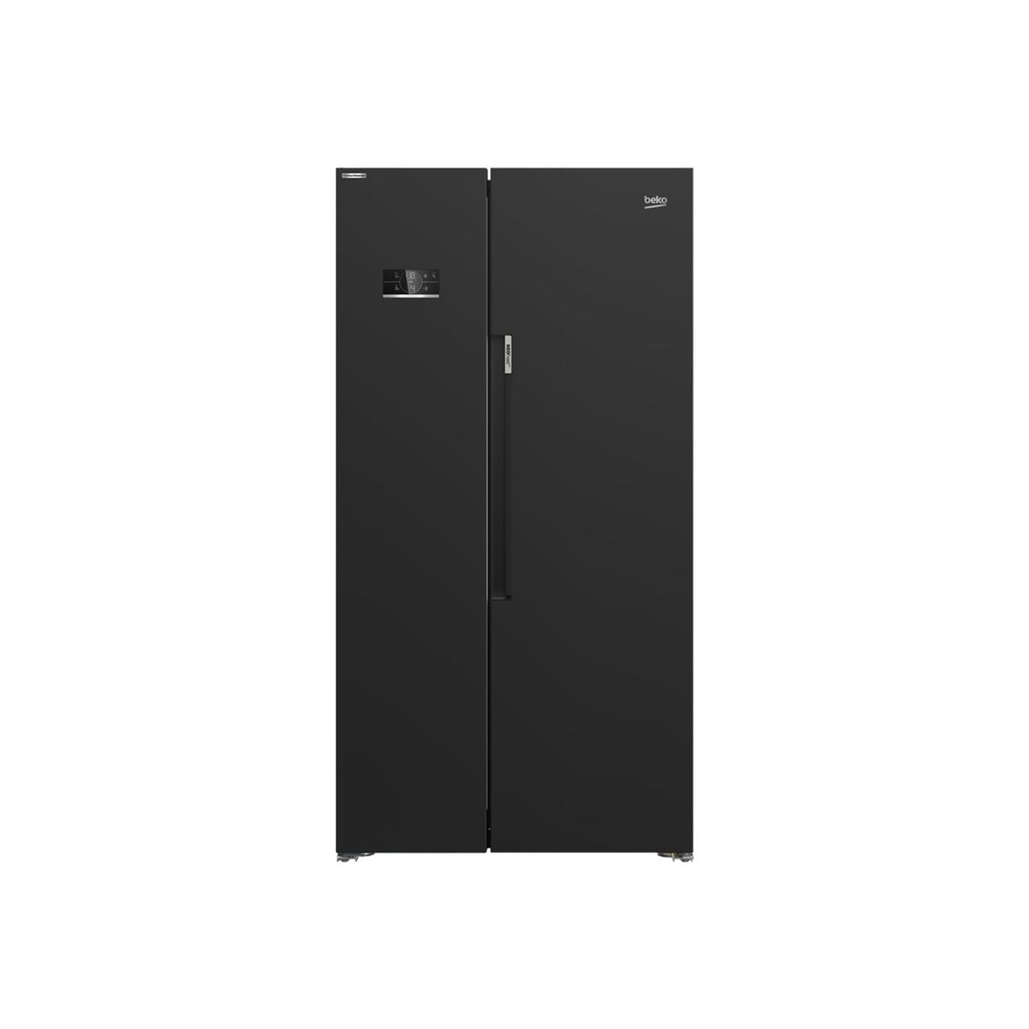 Refurbished Beko ASL1342B Freestanding 580 Litre 70/30 Frost Free American Fridge Freezer Black
