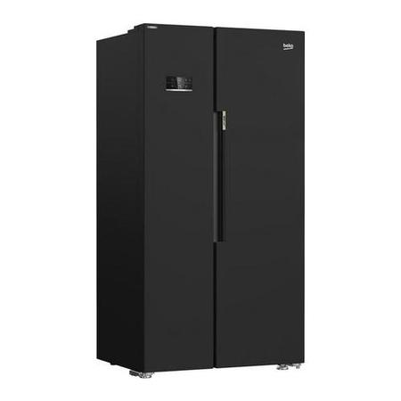 Refurbished Beko ASL1342B Freestanding 580 Litre 70/30 Frost Free American Fridge Freezer Black