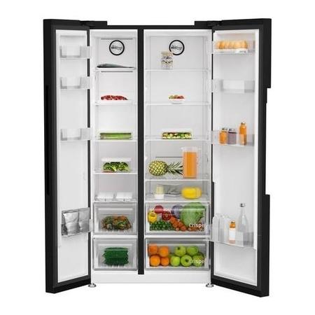 Refurbished Beko ASL1342B Freestanding 580 Litre 70/30 Frost Free American Fridge Freezer Black