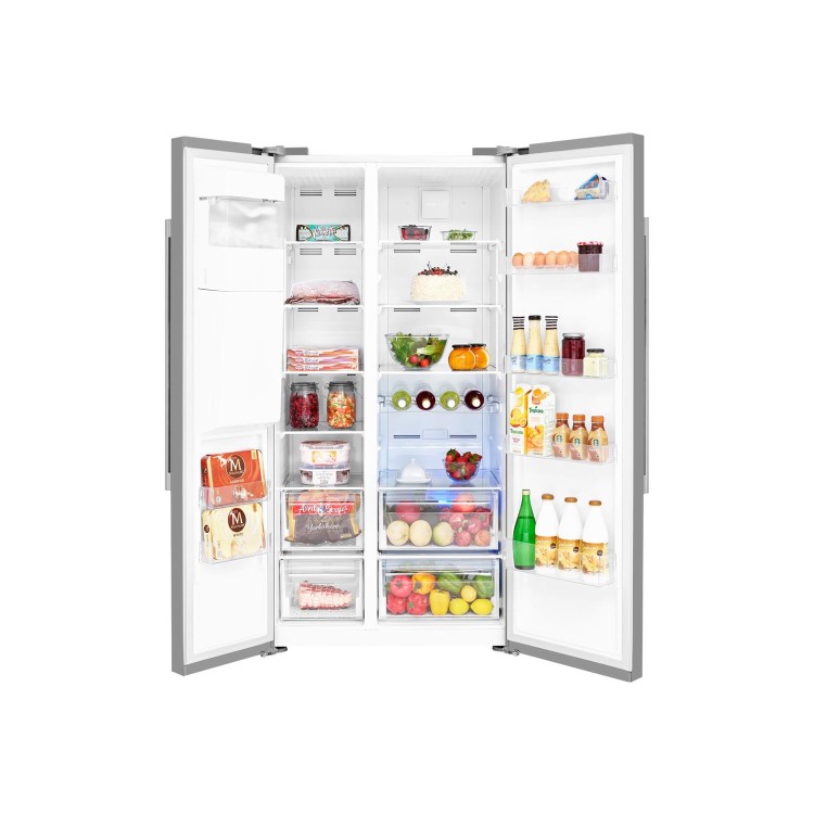 Refurbished Beko ASPM341LPX Freestanding 523 Litre Frost Free Fridge Freezer Stainless Steel