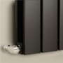 Refurbished Eco Eleganza Midnight Black Vertical Flat Designer Aluminium Radiator 1800x450mm Double Panel 4392 BTU