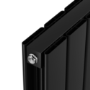 Refurbished Eco Eleganza Midnight Black Vertical Flat Designer Aluminium Radiator 1800x450mm Double Panel 4392 BTU