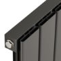 Refurbished - Eco Eleganza Anthracite Vertical Flat Designer Aluminium Radiator 1800x600mm Single Panel 4517 BTU