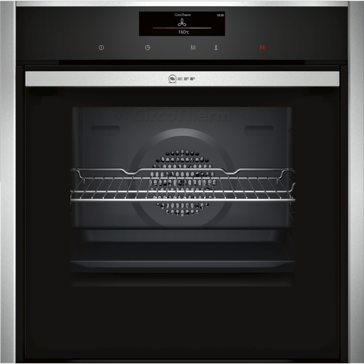 Neff B58CT68N0B N90 Slide And Hide Electric Built-in Single Oven - Stainless Steel