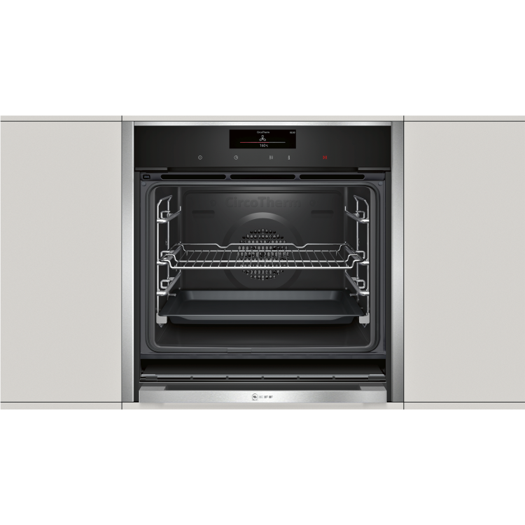 Neff B58CT68N0B N90 Slide And Hide Electric Built-in Single Oven - Stainless Steel