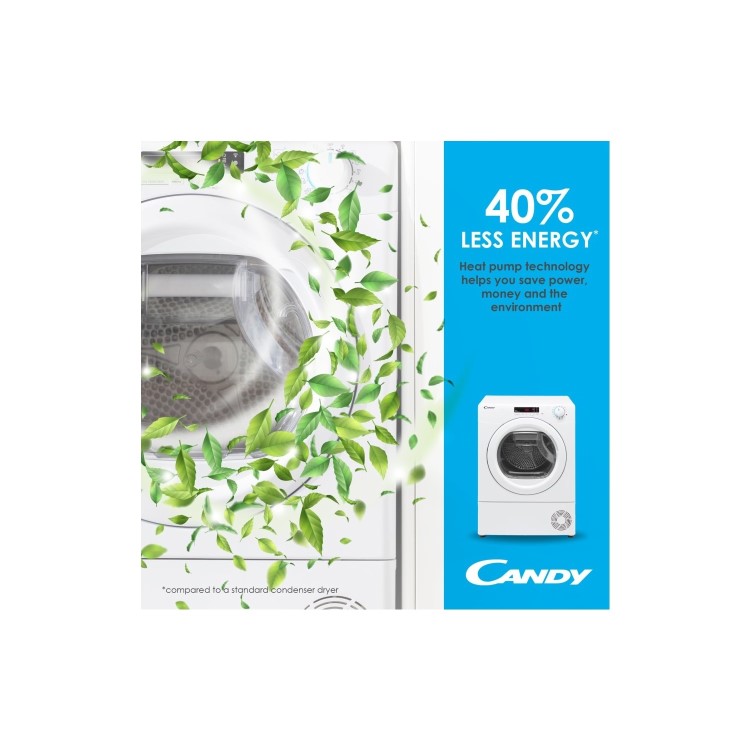 Refurbished Candy BCTDH7A1TE-80 Smart Integrated Heat Pump 7KG Tumble Dryer White