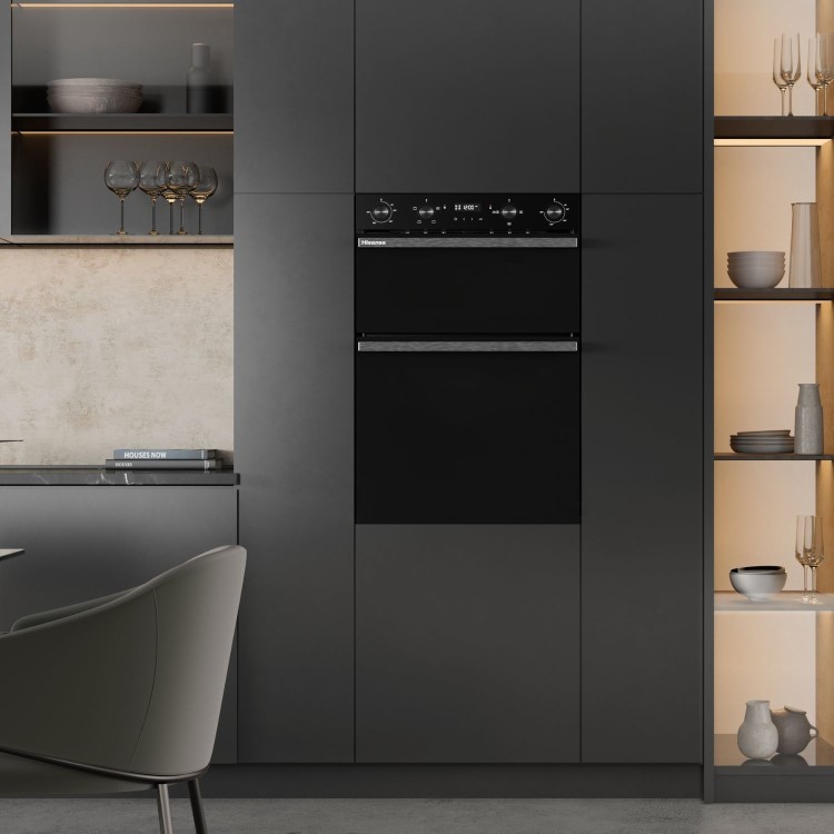 Refurbished Hisense Hi6 BID914221CDBG 60cm Double Built In Electric Oven Black