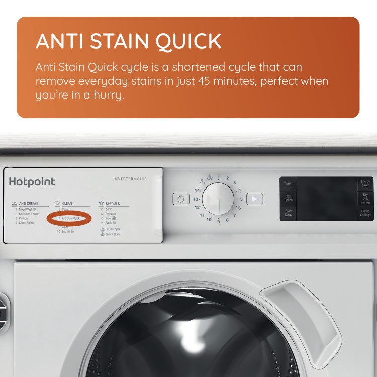 Hotpoint Anti-stain 7kg Wash 5kg Dry 1400rpm Integrated Washer Dryer
