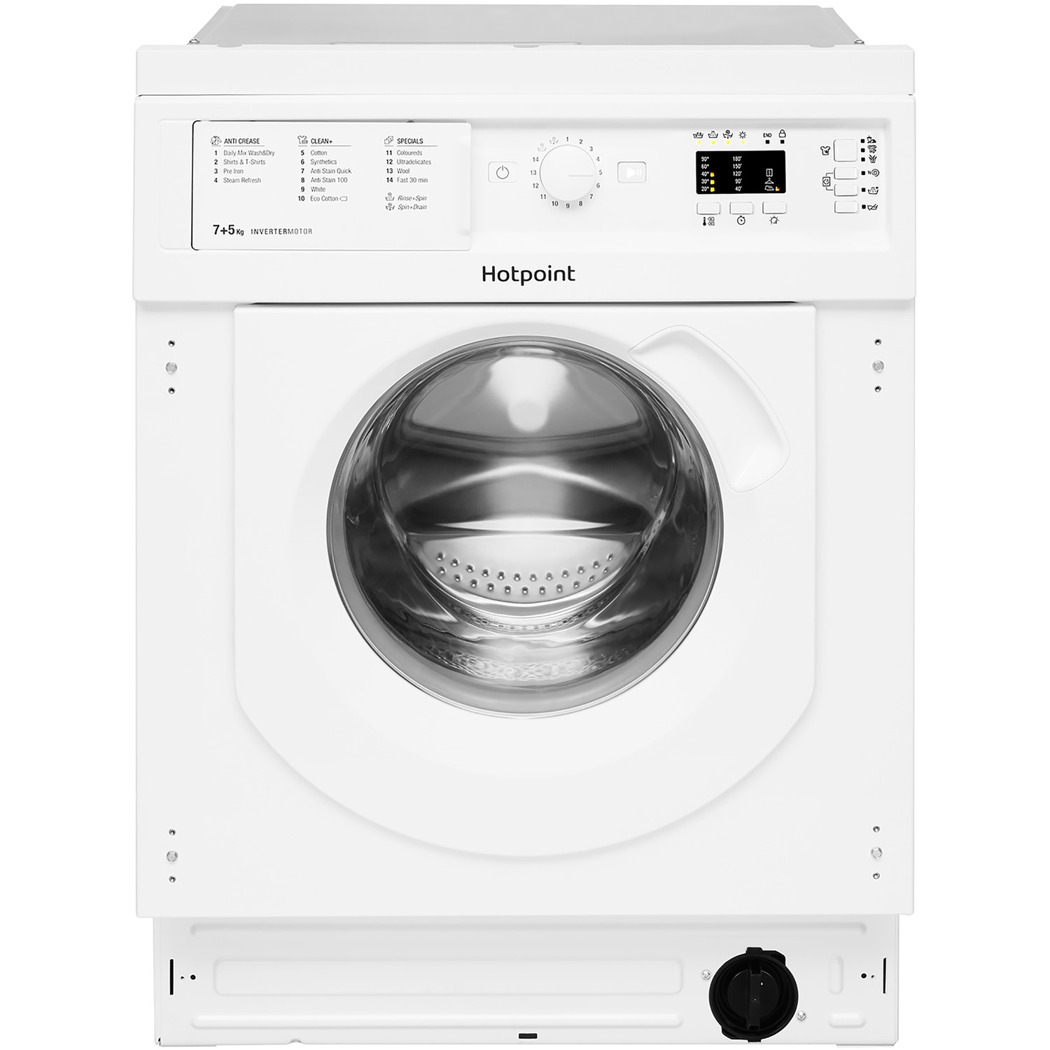 Hotpoint Biwdhg75148ukn Anti-Stain 7Kg Wash 5Kg Dry 1400Rpm Integrated Washer Dryer BIWDHG75148UKN