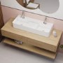 ALMOST PERFECT - White Square Countertop Double Basin 800mm - Bowen