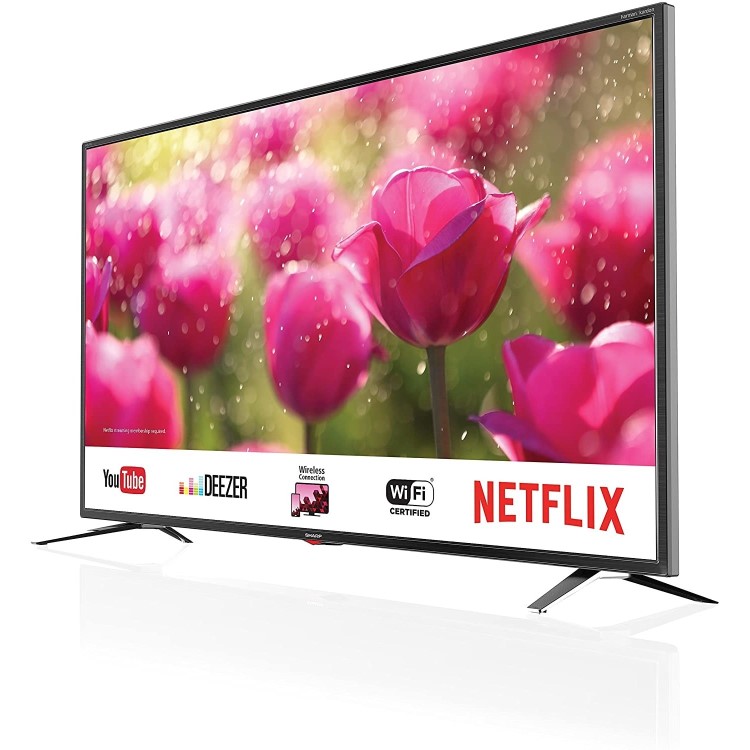 Refurbished Sharp 50'' 4K Ultra HD with HDR LED Freeview HD Smart TV without Stand