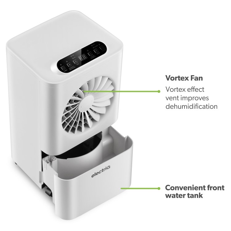 GRADE A2 - electriQ 10 litre Laundry Dehumidifier with Air Purifier - Best Seller
