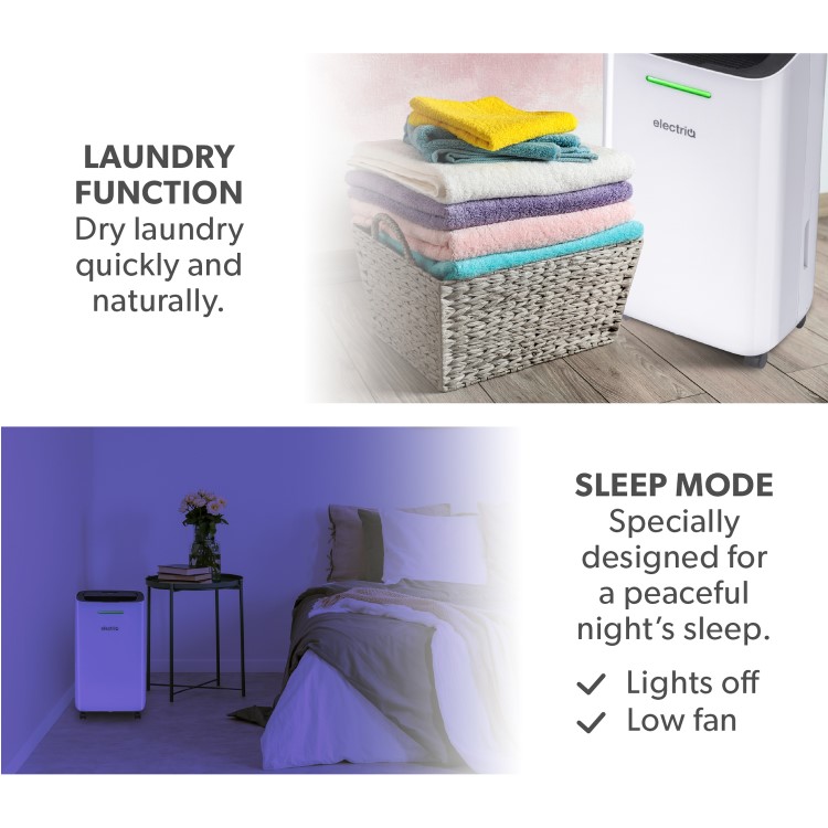 Refurbished electriQ 12 Litre Dehumidifier with Air Purifier