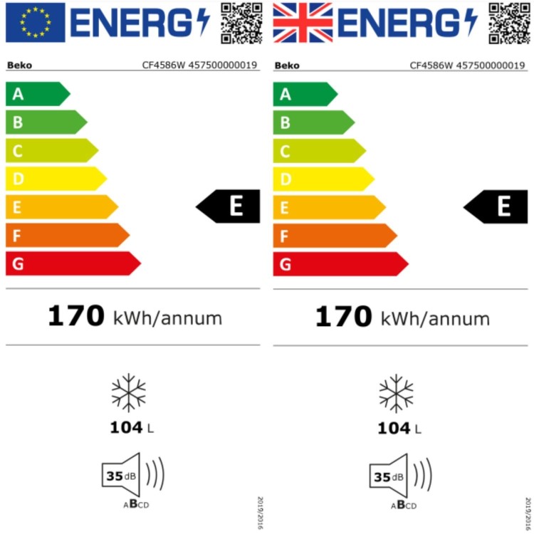 Refurbished Beko CF4586W Freestanding 104 Litre Small Chest Freezer White