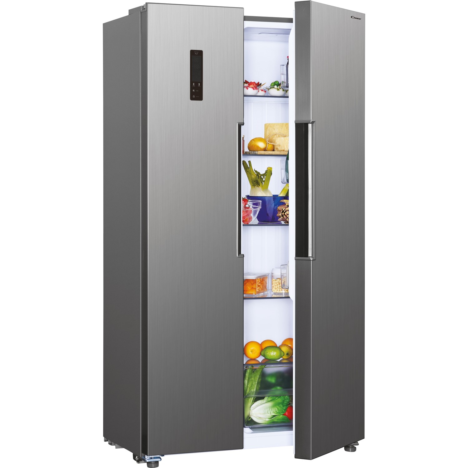 Candy 442 Litre Side By Side American Fridge Freezer Silver