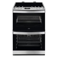 Refurbished AEG 60cm Double Oven Electric Induction Full - Stainess Steel