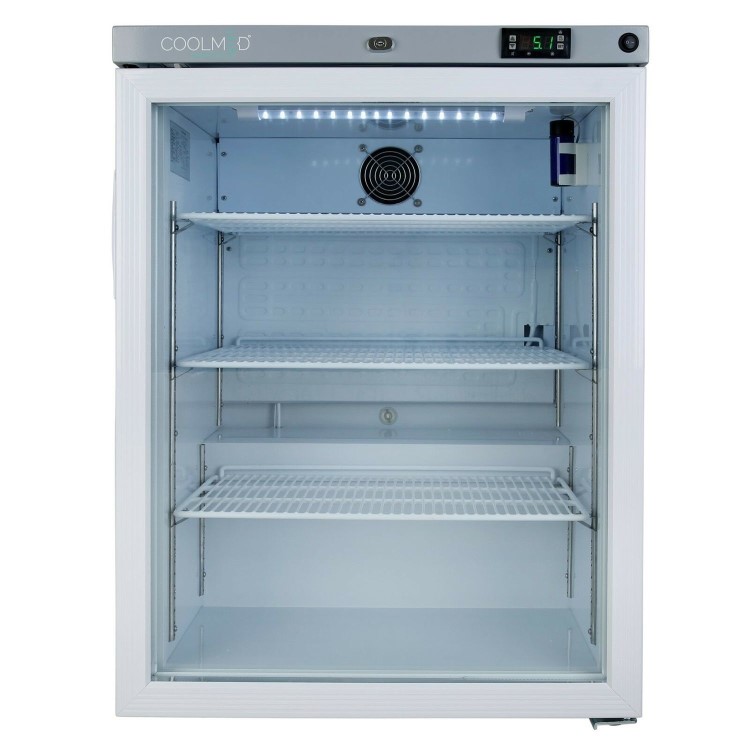 Refurbished CoolMed CMG125 Freestanding 145 Litre Glass Door Pharmacy Medical Fridge