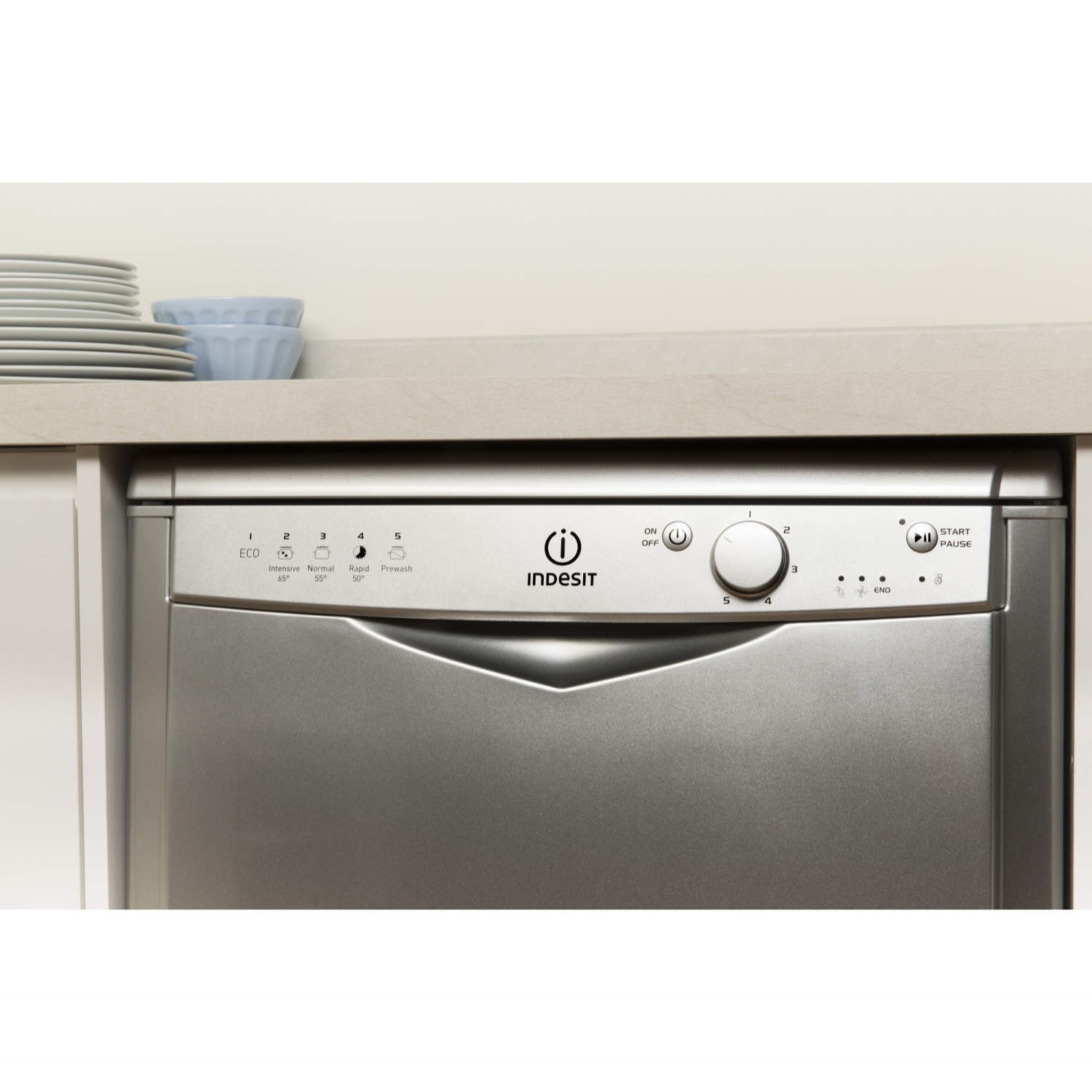 GRADE A2 INDESIT DFG15B1S Ecotime 13 Place Freestanding Dishwasher with Quick Wash Silver