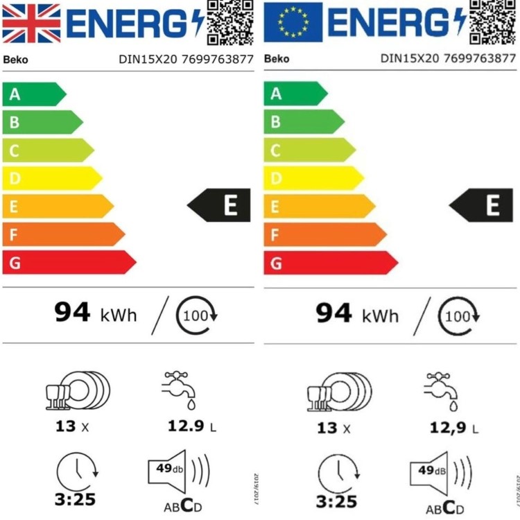 Beko Integrated Dishwasher – Quick&Shine Black Control Panel