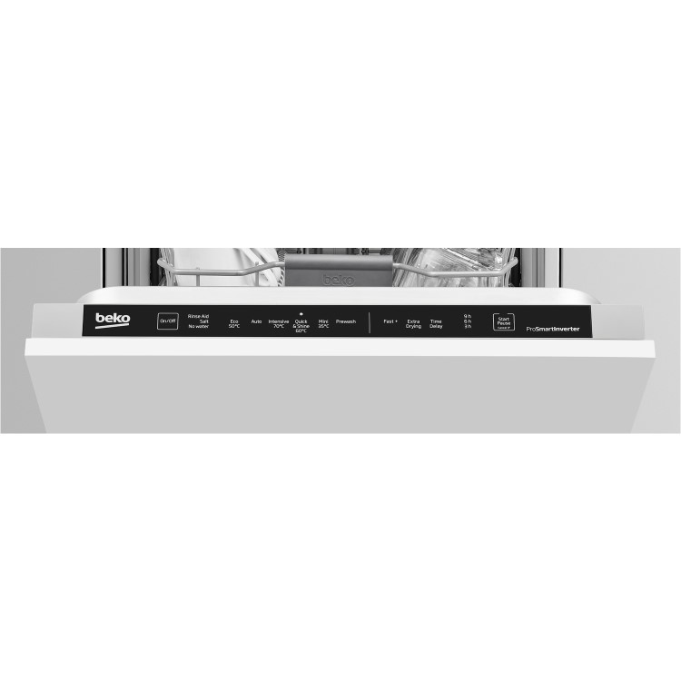 Beko Integrated Slimline Dishwasher - Fast+ - Black control panel