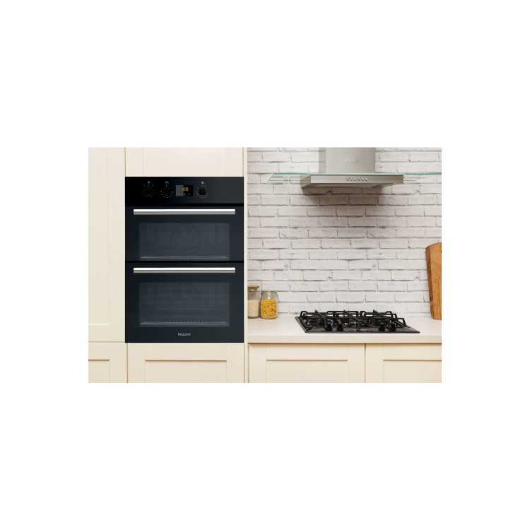 GRADE A3 - Hotpoint DU2540BL Luce Electric Built-under Double Oven Black