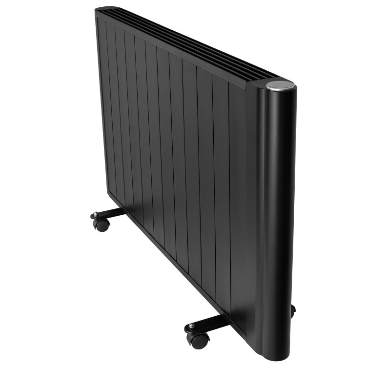 electriQ 2000W Smart Aluminium Electric Designer Radiator Sleek Black Wall Mounted - Energy Efficient Panel Heater
