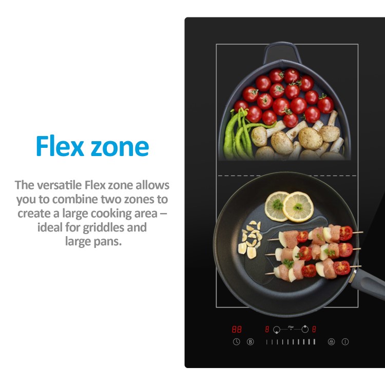electriQ 90cm 5 Zone Induction Hob with Flex Zone
