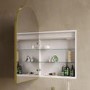 GRADE A2 - Single Door Brass Bathroom Mirror Cabinet with Lights, Demister & Shaver Socket 500 x 800mm - Empire