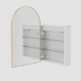 GRADE A2 - Single Door Brass Bathroom Mirror Cabinet with Lights, Demister & Shaver Socket 500 x 800mm - Empire