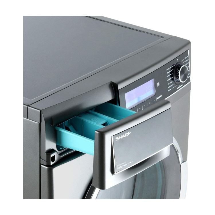 Refurbished Sharp ES-HDD1047AO Freestanding 10/6KG 1400 Spin Washer Dryer Graphite