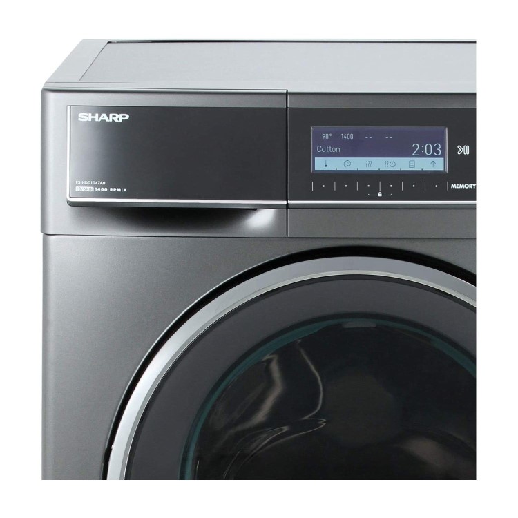 Refurbished Sharp ES-HDD1047AO Freestanding 10/6KG 1400 Spin Washer Dryer Graphite
