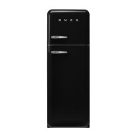 Refurbished Fifties Style Right Hand Hinge Top Mount Fridge Freezer - Black