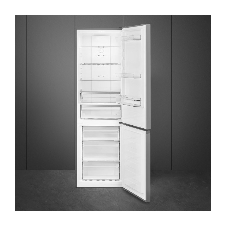 Refurbished  Smeg FC18XDNE Freestanding 300 Litre Fridge Freezer Stainless Steel